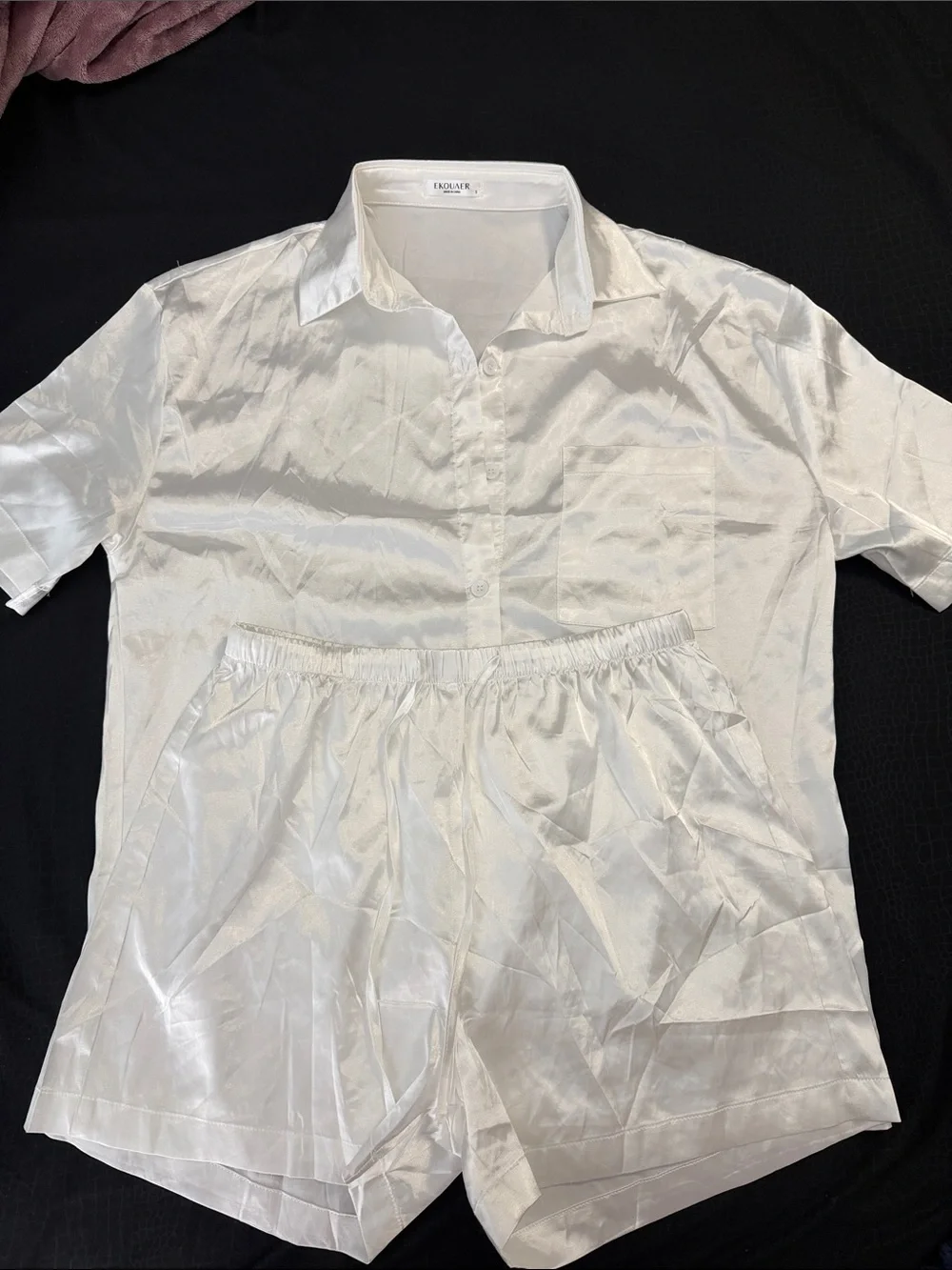 NWOT Satin Short Pajama Set - White - Picture 2 of 9